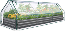 Load image into Gallery viewer, Durable 8x4 ft Galvanized Raised Garden Bed with Protective Cover and Screens