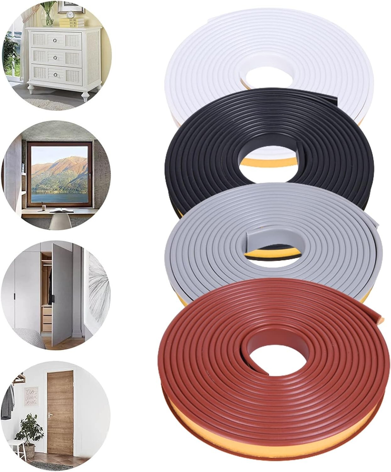 Flexible U-Shape Edge Protector with Self-Adhesive - 5M Furniture Trim in White