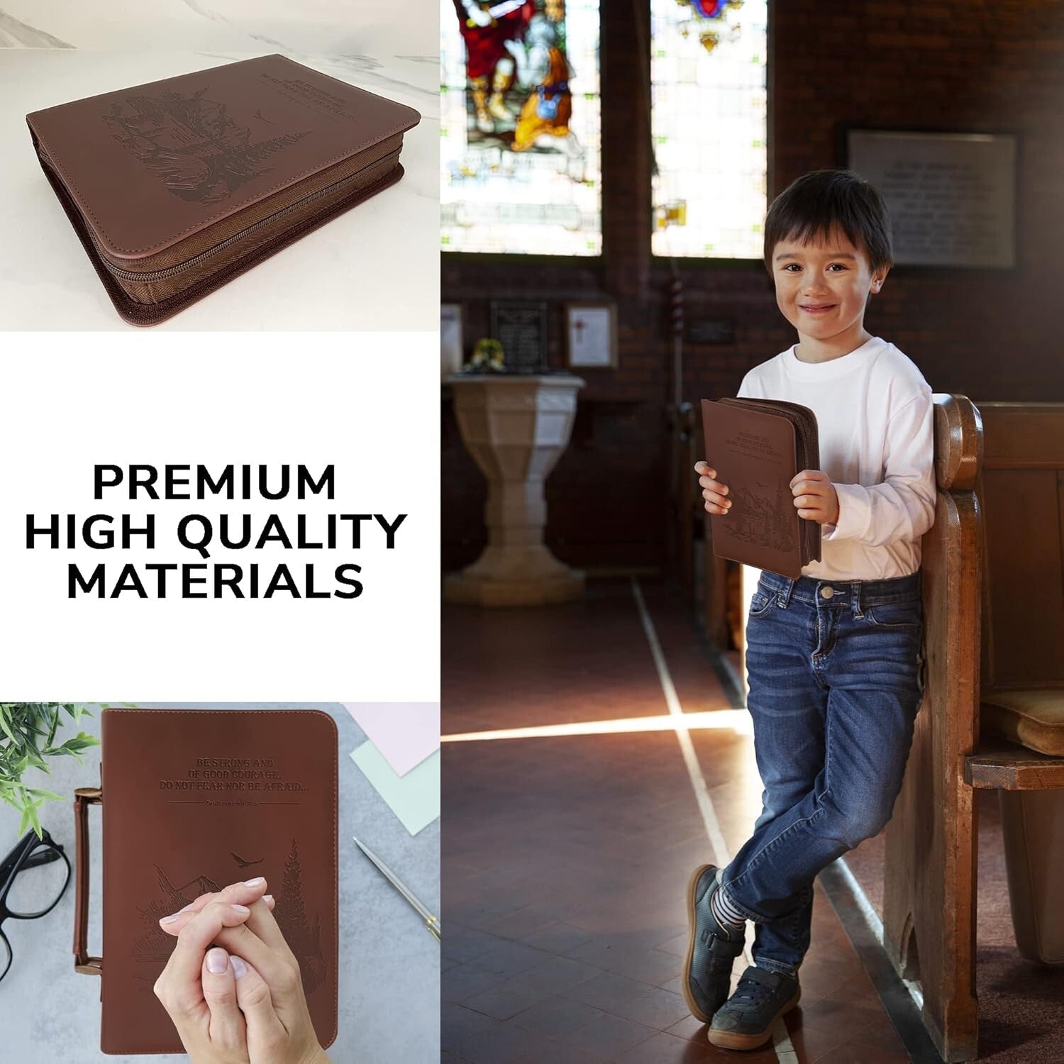 Extra Large Faux Leather Bible Carrying Case for Men & Women – Elegant & Durable