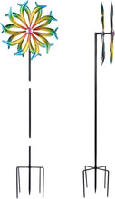 Load image into Gallery viewer, 5FT Kinetic Metal Wind Spinner - Yellow Propeller for Outdoor Garden Decor