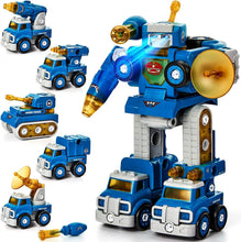 Load image into Gallery viewer, Transforming Robot Toy - 5 Take Apart Vehicles to Encourage Creativity in Kids
