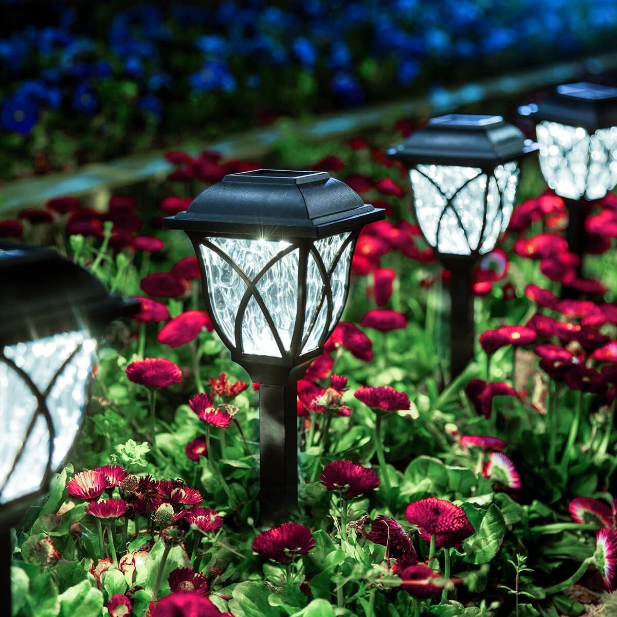 Charming Solar Walkway Lights - 8 Pack LED Outdoor Decor with Ripple Effect