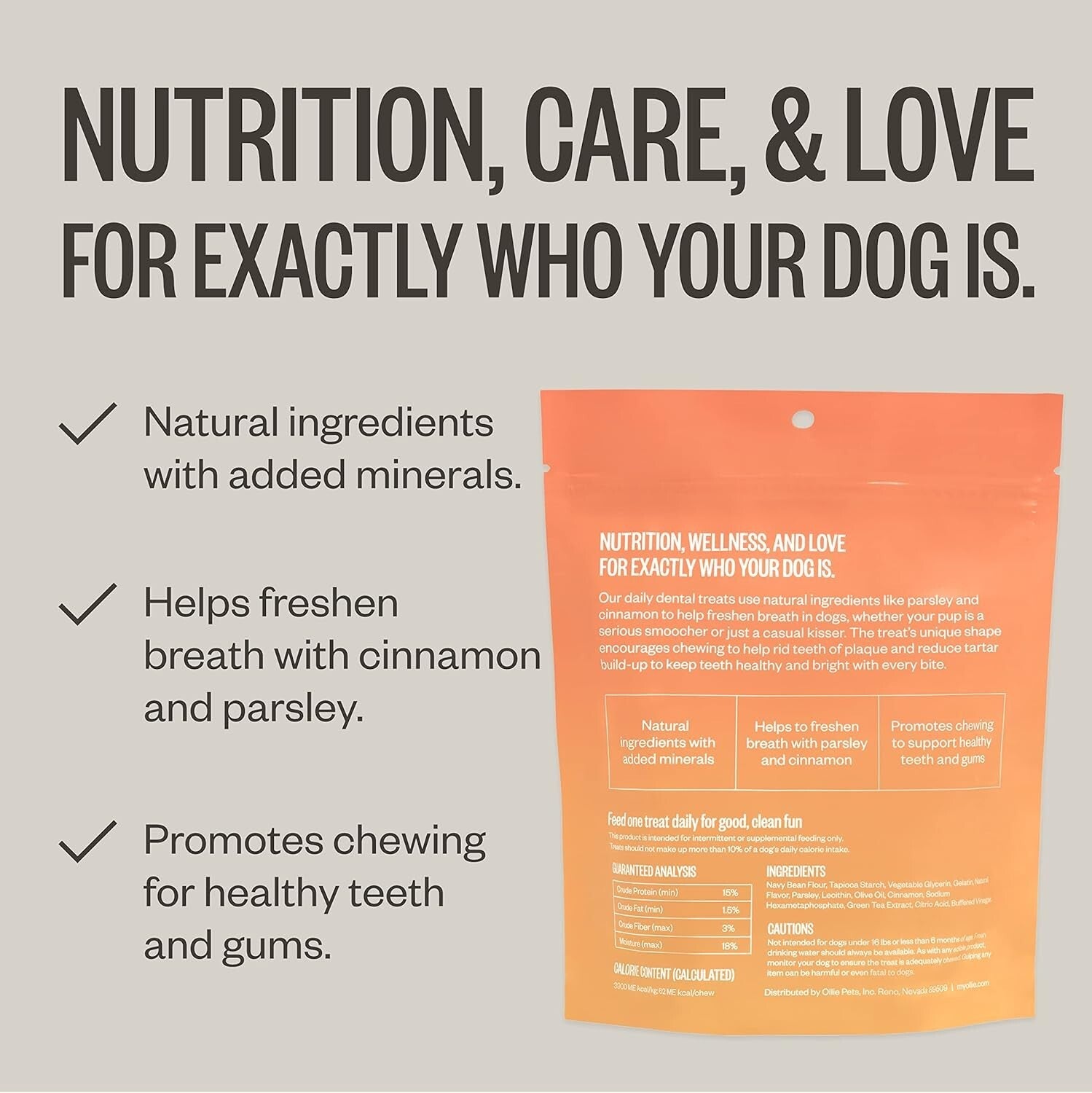Cinnamon Dental Sticks for Large Dogs - Promote Teeth Cleaning and Fresh Breath