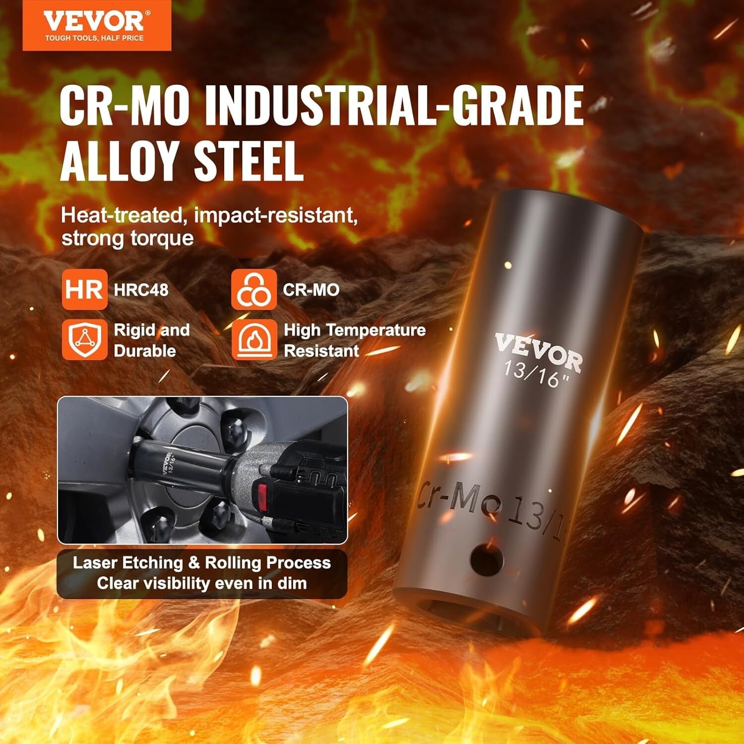 Comprehensive 59 Piece Socket Set - SAE & Metric Impact Tools, Easy Storage Case