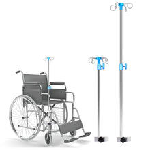 Load image into Gallery viewer, Lightweight IV Pole for Mobility Assistance - Adjustable 29.5-52.5 in, 4 Hooks
