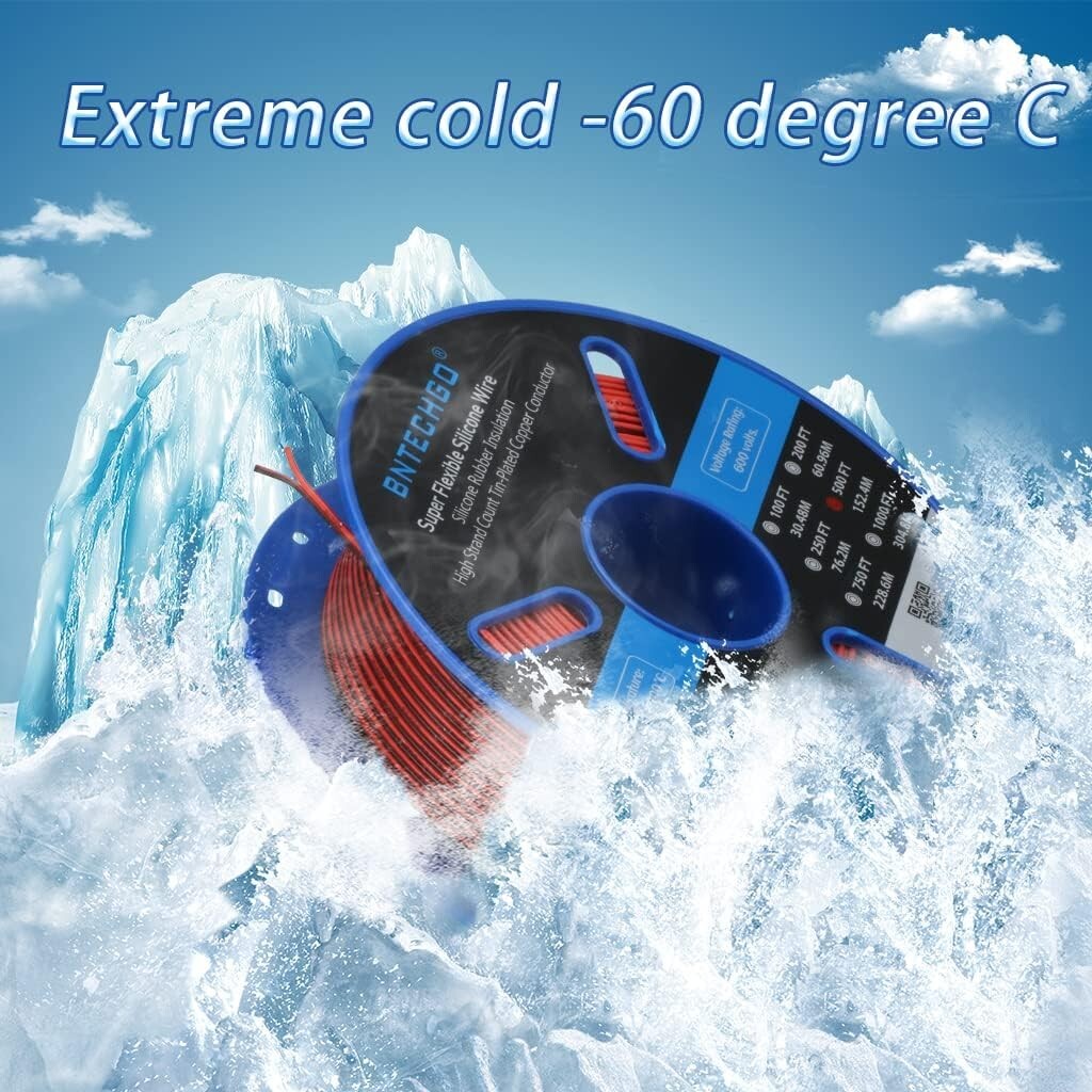 500ft 20 AWG Silicone Wire: Flexible Red & Black - Ideal for LED and Models