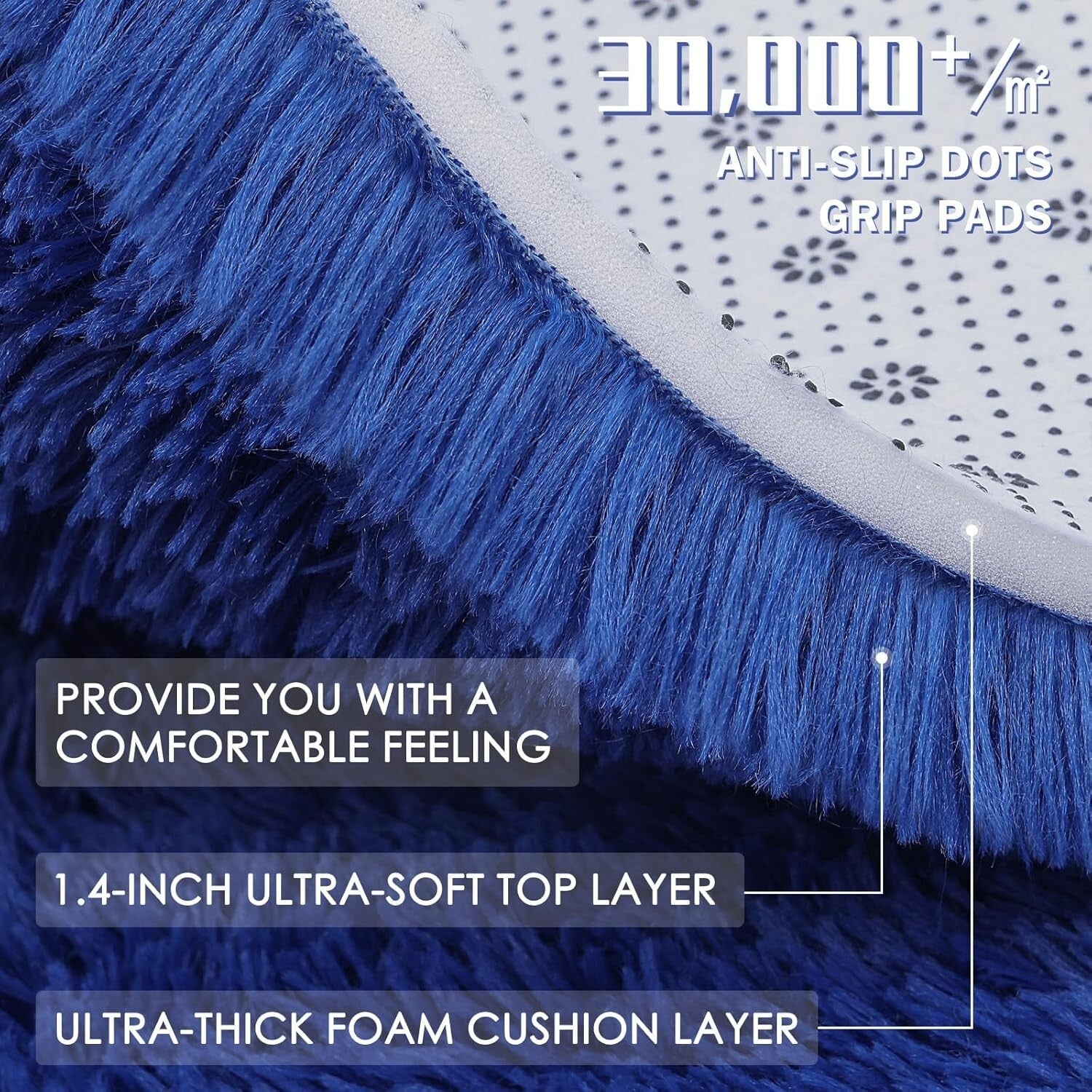 Elegant 8x10 Navy Blue Area Rug - Machine Washable & Eco-Friendly for Any Room