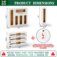Load image into Gallery viewer, Space-Saving Bamboo Baggie &amp; Wrap Organizer with Slide Cutter for Neat Drawers