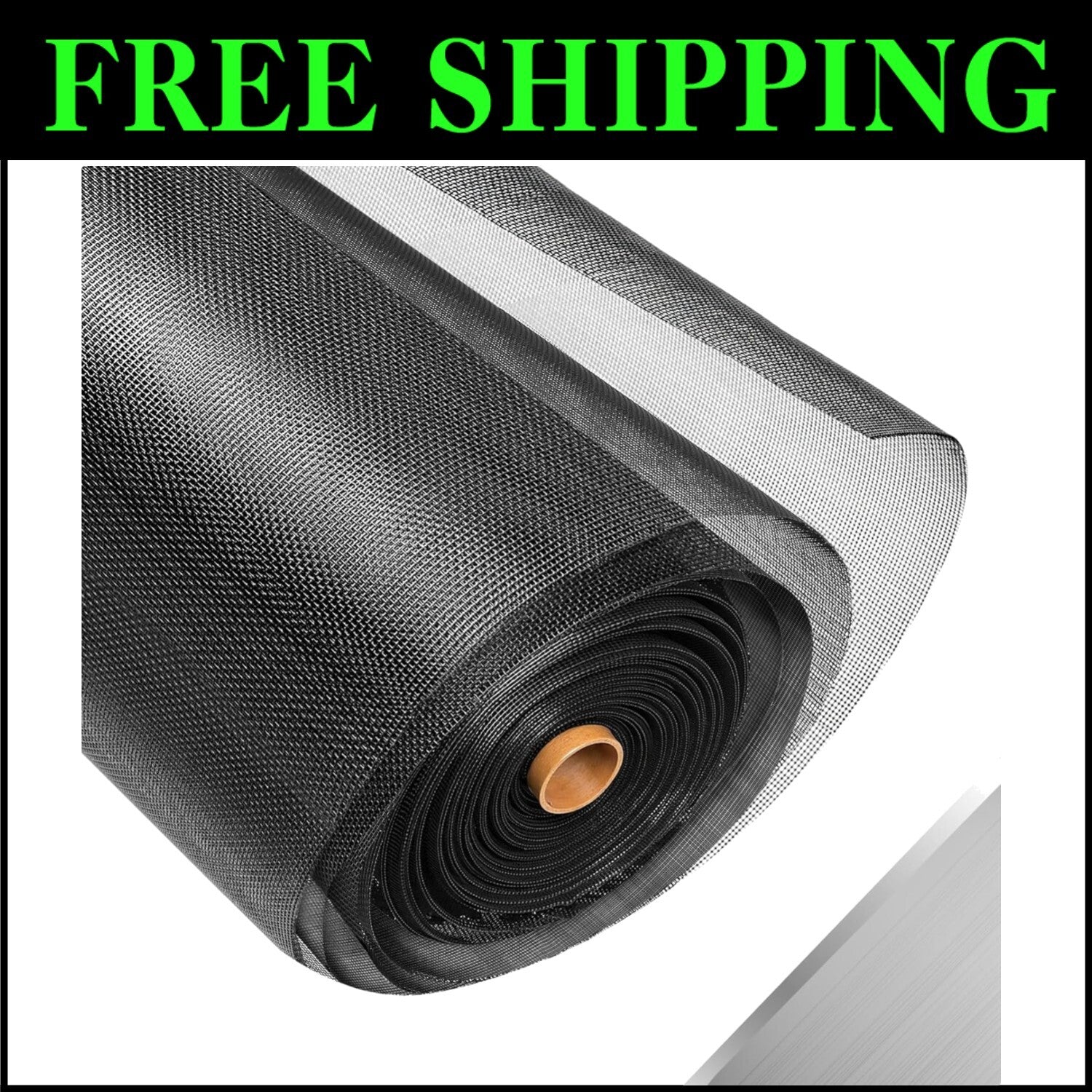 High Visibility Black Metal Screen Roll, 47” x 16FT – Ideal for Windows & Doors
