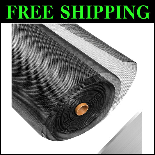High Visibility Black Metal Screen Roll, 47” x 16FT – Ideal for Windows & Doors