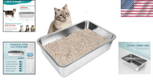 Load image into Gallery viewer, 23.5"L x 15.5"W Stainless Steel Cat Litter Box | Anti-Slip, Odor-Free Design