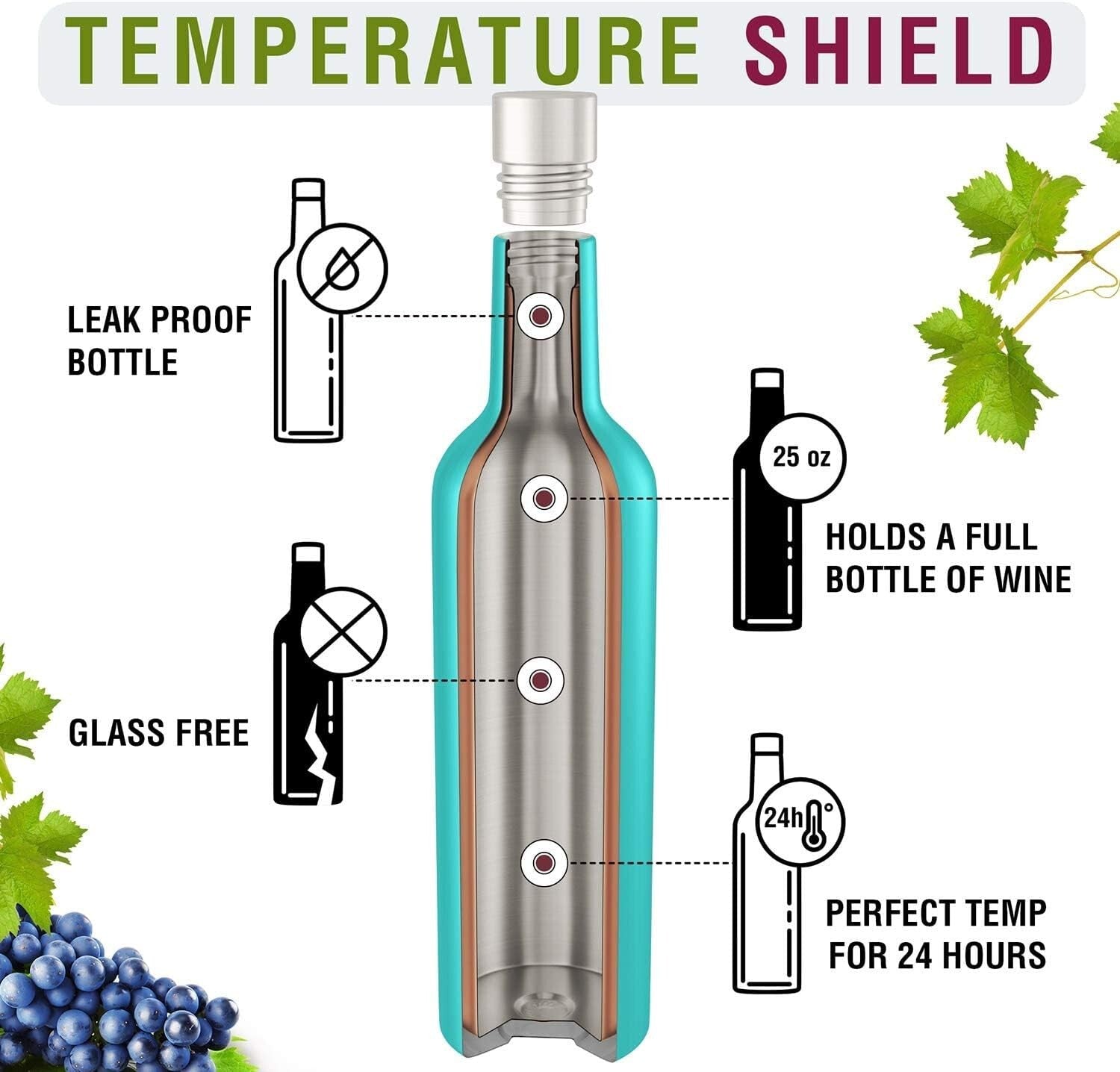 Insulated Wine Tumblers & Bottle - Carrara Marble Design for Outdoor Elegance