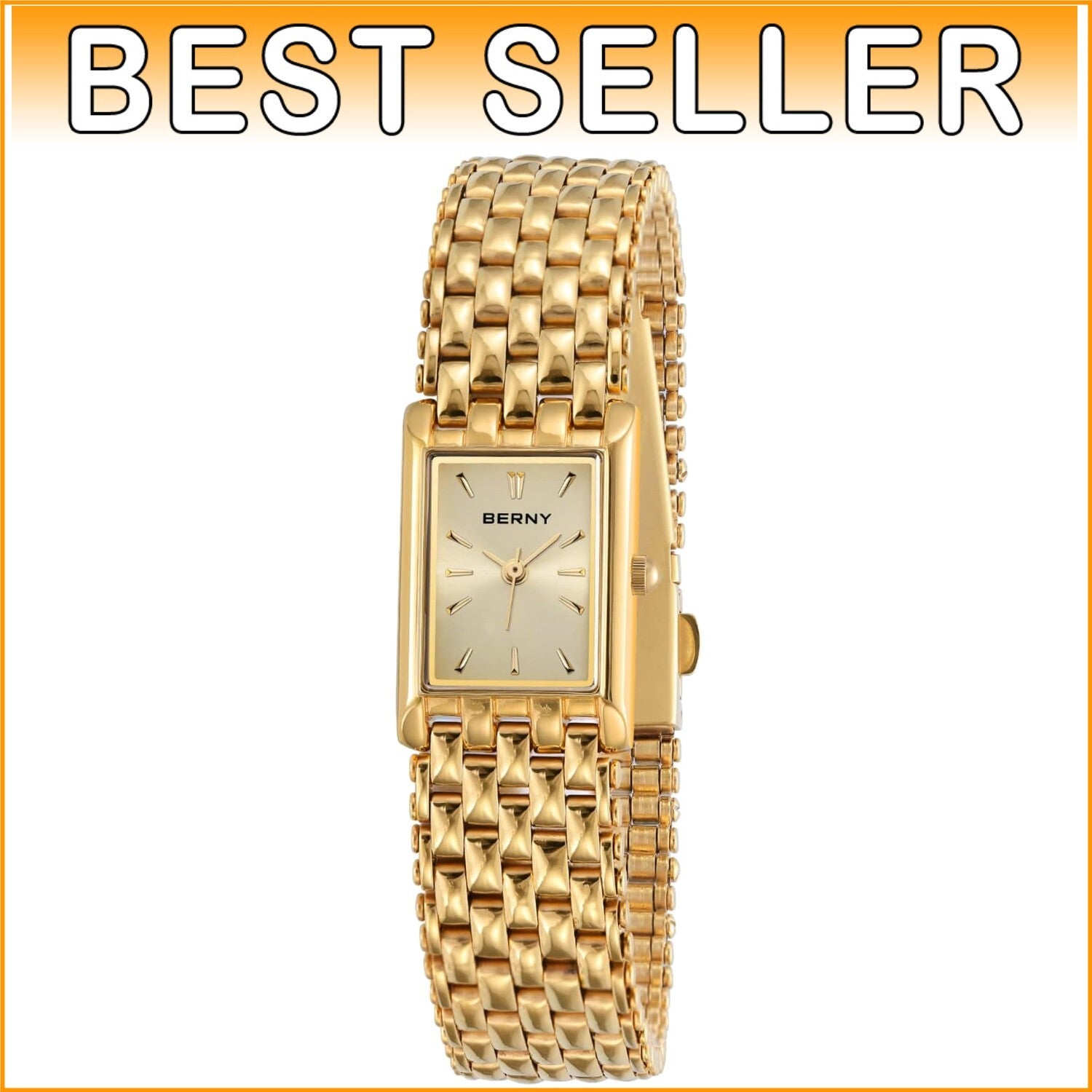 Elegant Adjustable Gold Plated Watch for Women with Quartz Movement and Tools