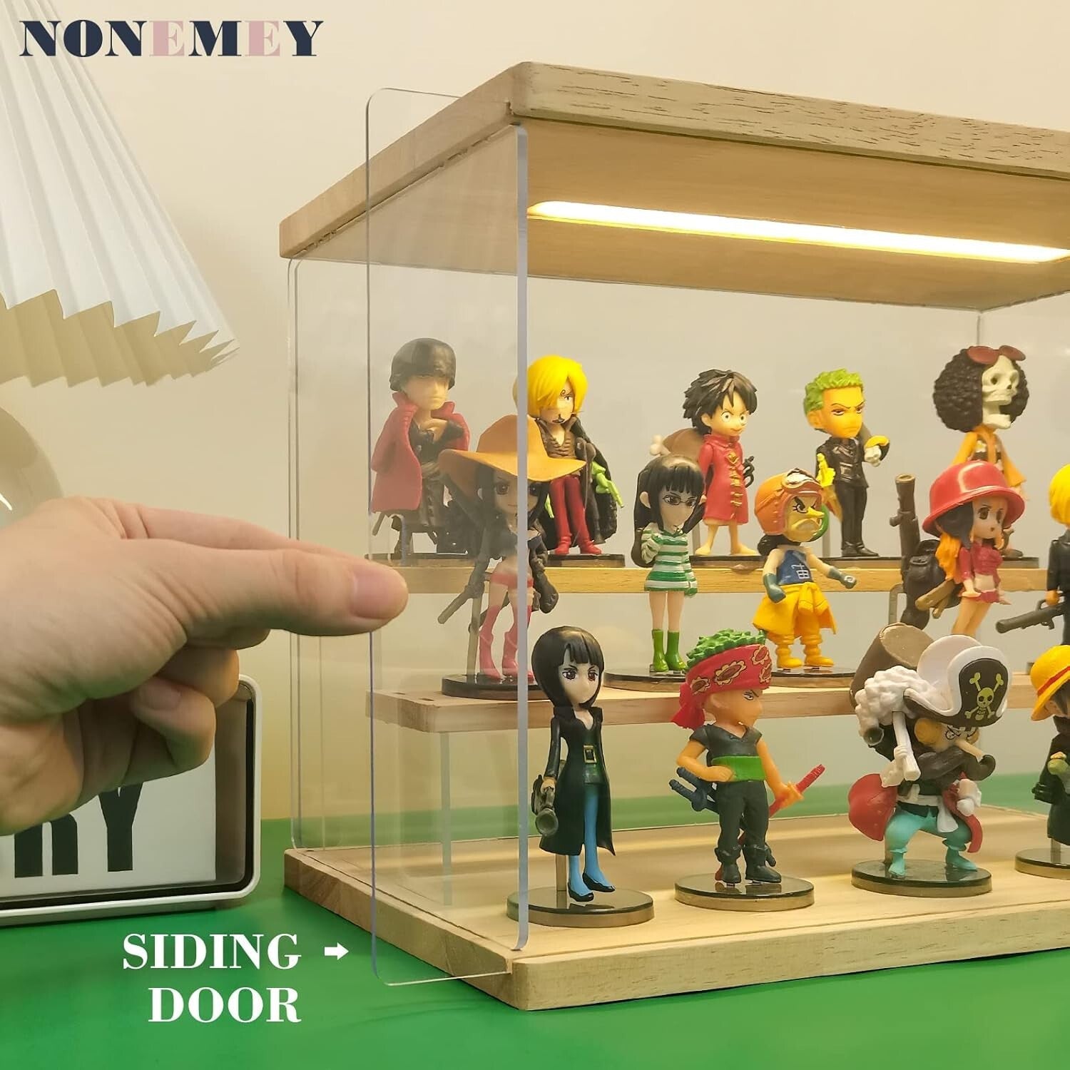 Clear Acrylic Collector's Showcase with LED Light – 12.4 inches, 5-Tier Design