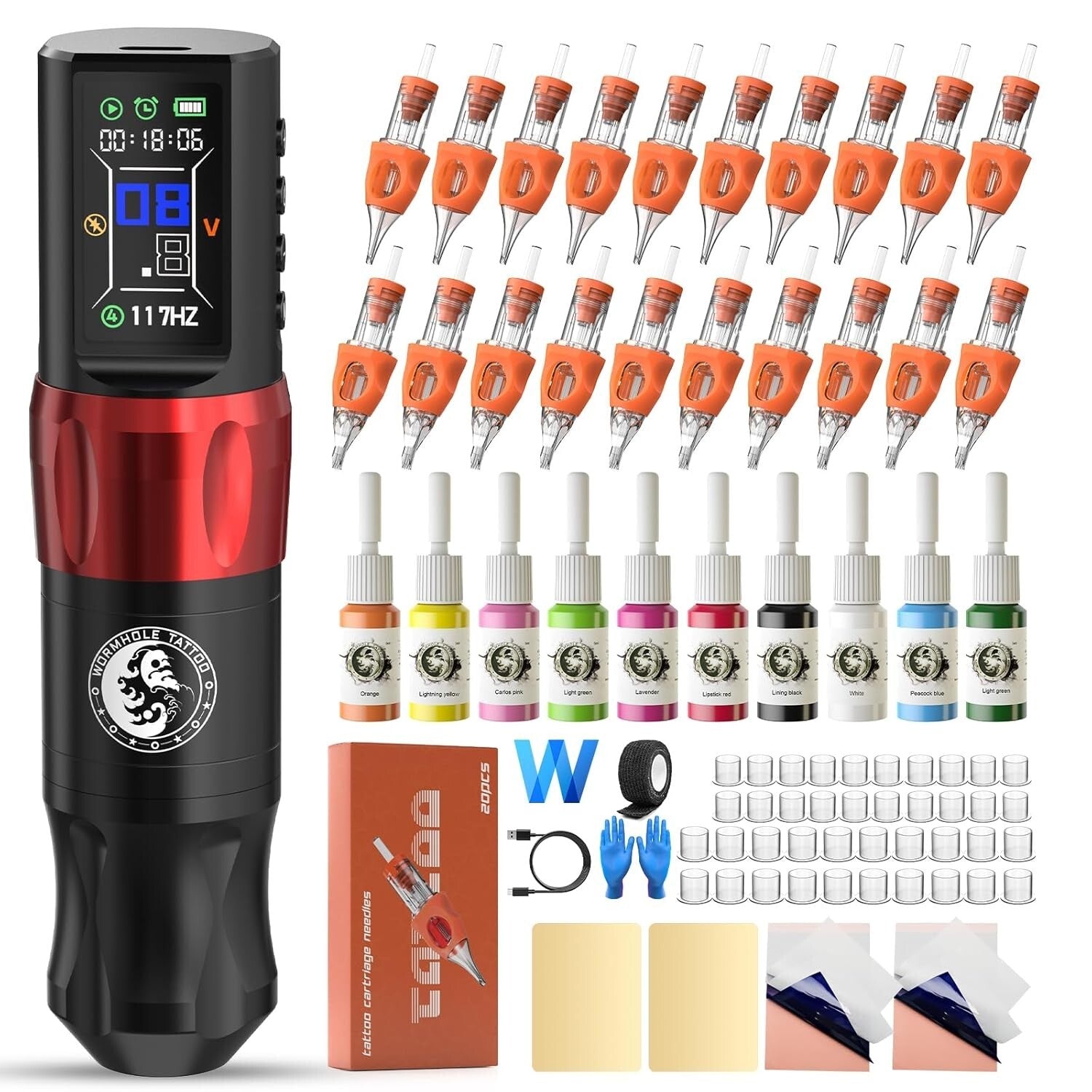 Wireless Tattoo Machine Kit with Battery - Complete Cordless Tattoo Pen Solution