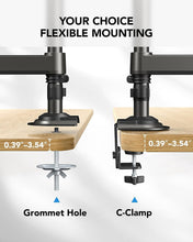 Load image into Gallery viewer, Ergonomic Dual Display Monitor Stand - Tilt/Swivel/Rotate for Optimal Viewing