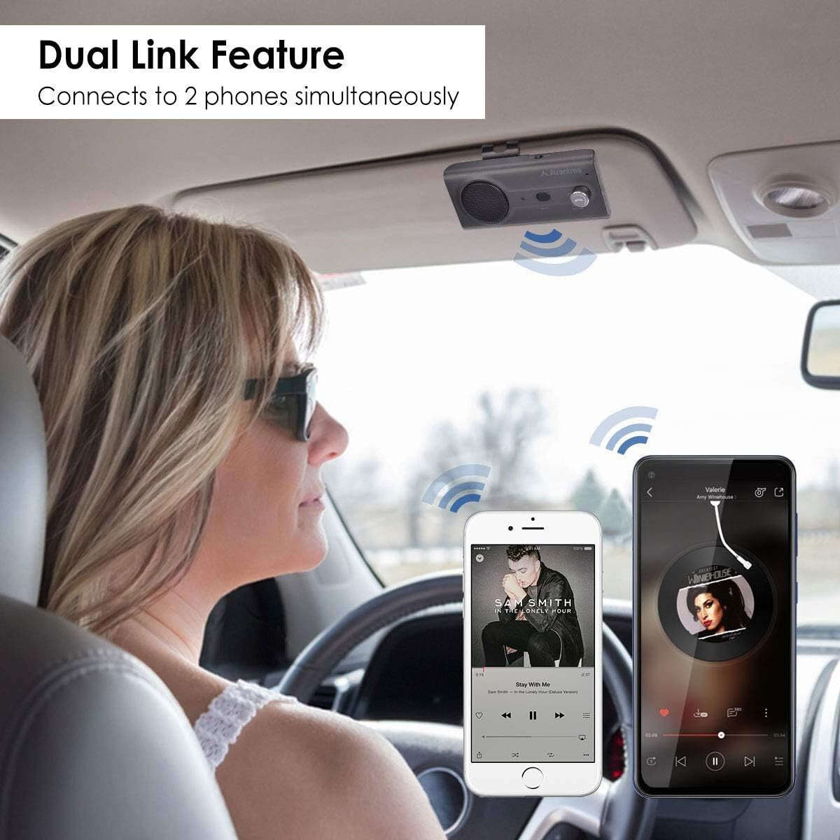 Hands-Free Car Audio Kit with Long Battery Life & Dual Phone Connectivity - CK11