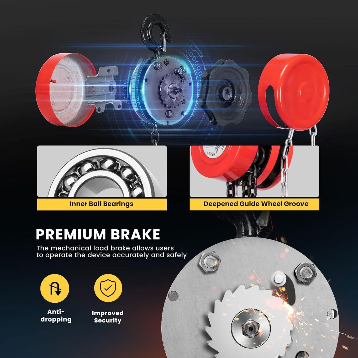 Versatile 1 Ton Manual Chain Hoist for Factories and Workshops - Safe & Sturdy