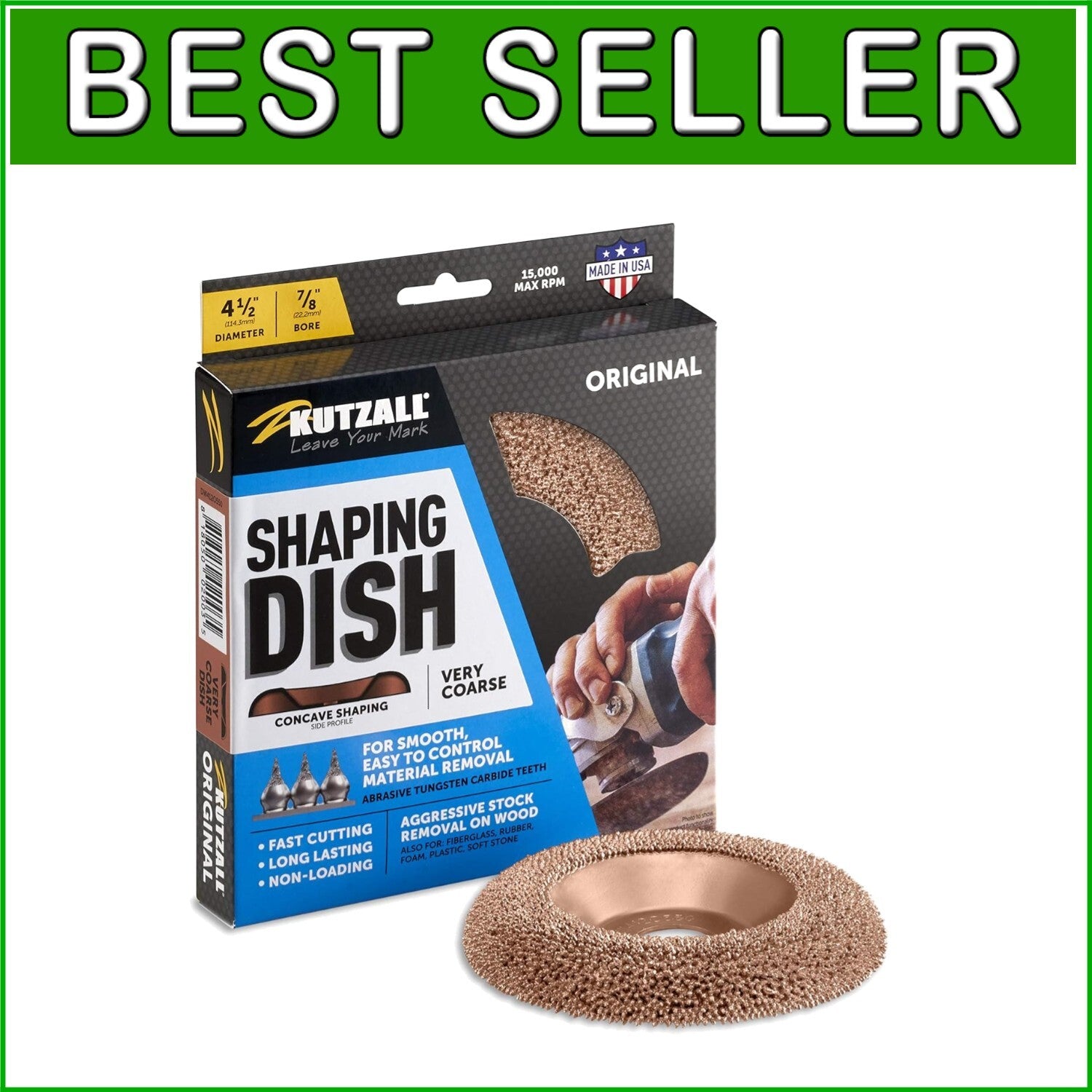 4.5" Tungsten Carbide Shaping Wheel for DeWalt, Bosch, Milwaukee Angle Grinders