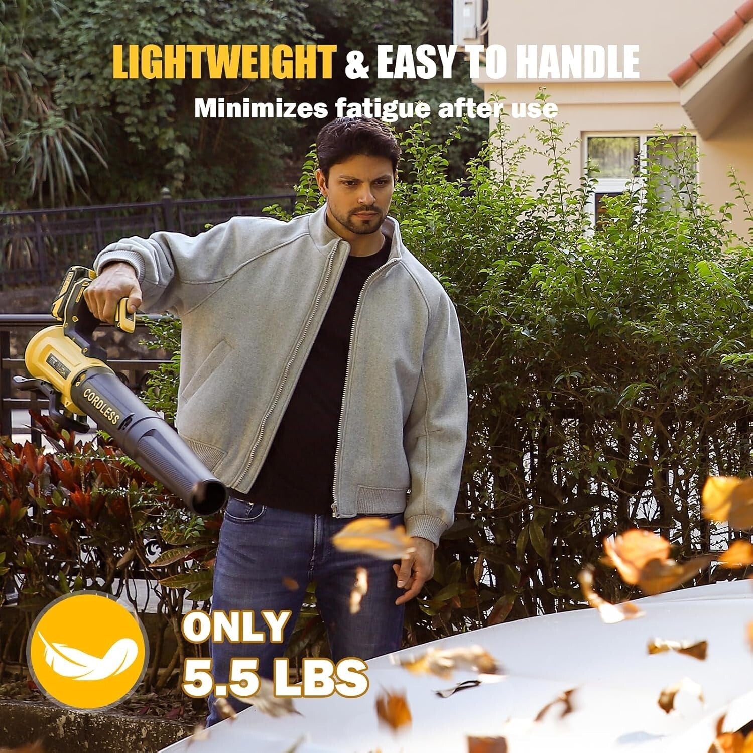 Efficient 180 MPH Cordless Leaf Blower - 2 x 4.0Ah Battery & Charger Included