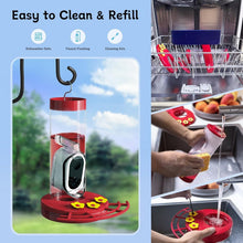 Load image into Gallery viewer, 20 Oz Hummingbird Feeder with AI Camera - Instant Notifications &amp; Easy Refill