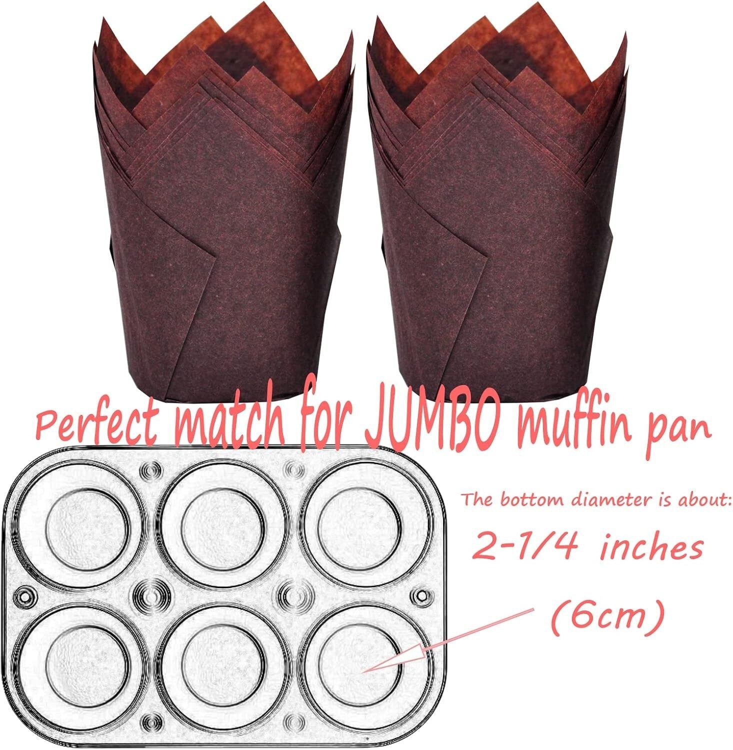 Bulk 500 Pack Brown Greaseproof Tulip Baking Cups - Perfect for All Occasions
