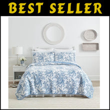 Load image into Gallery viewer, Luxury King Floral Cotton Quilt Set with Matching Shams - Farmhouse Style