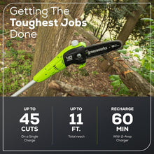 Load image into Gallery viewer, 40V 8-Inch Cordless Polesaw with Battery &amp; Charger - Effortless Tree Trimming