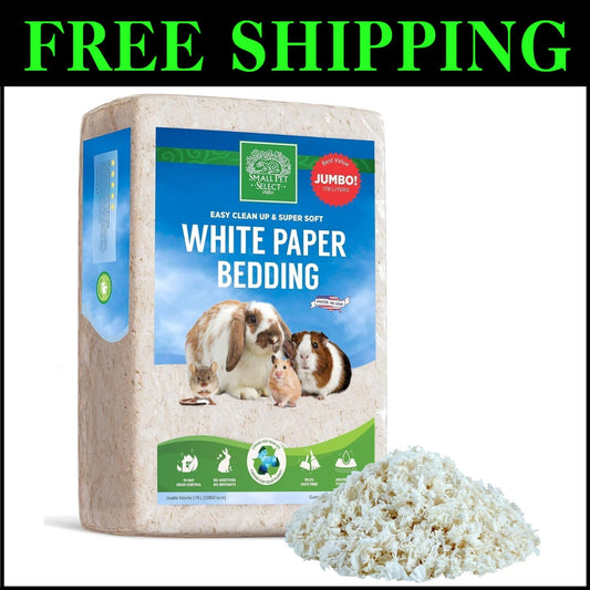Soft & Safe Unbleached Paper Bedding, 178L - Ideal for Small Animal Habitats