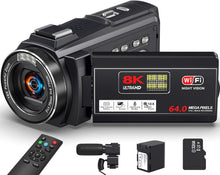 Load image into Gallery viewer, 8K 64MP Vlogging Camera with 18X Zoom, IR Night Vision &amp; WiFi Connectivity