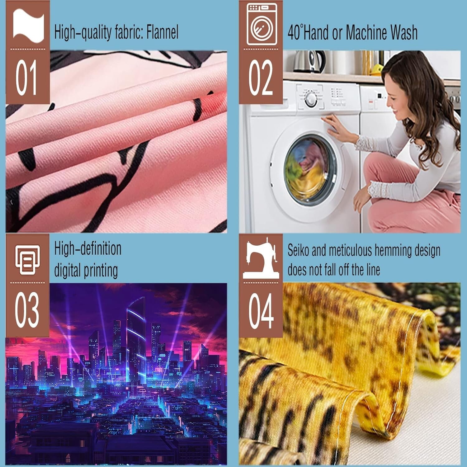 Customizable Large 108x90 In Neon Cityscape Tapestry for Bedroom & Living Room