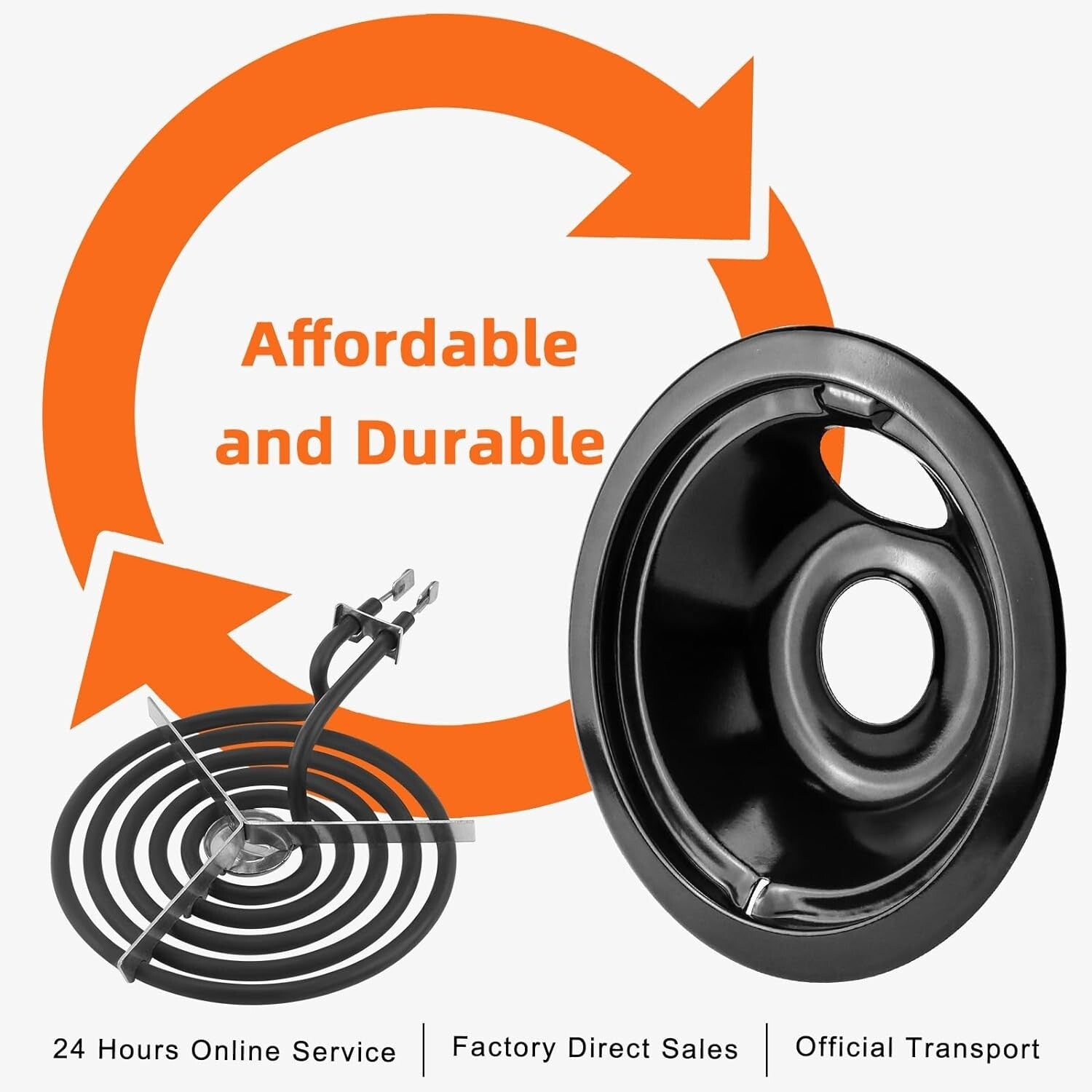 Electric Stove Drip Pans & Burner Replacement Kit – 4 Pieces for Quality Cooking