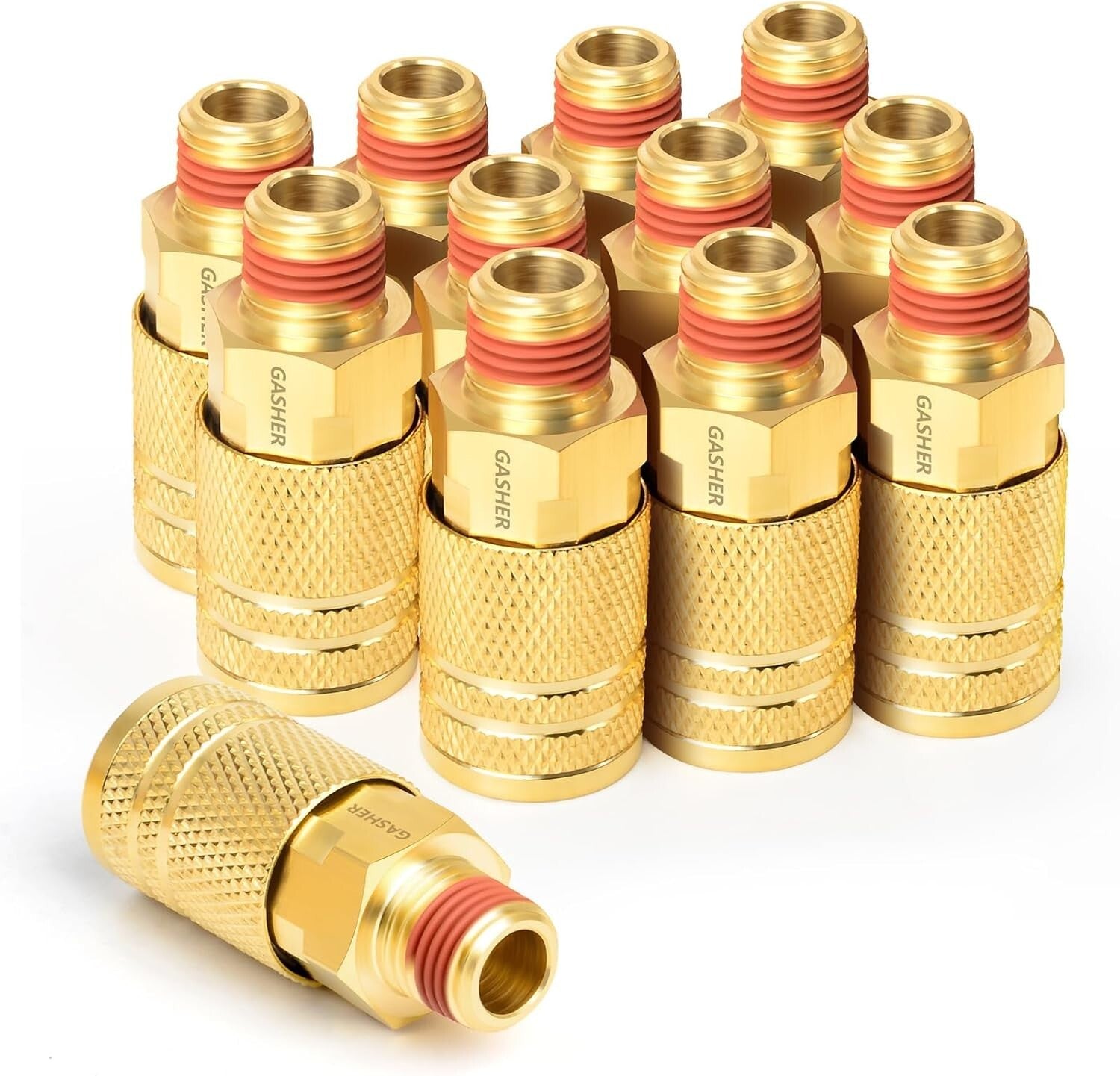 Durable 12PCS 1/4-Inch Brass Couplers with Quick Connect for Easy Tool Switching