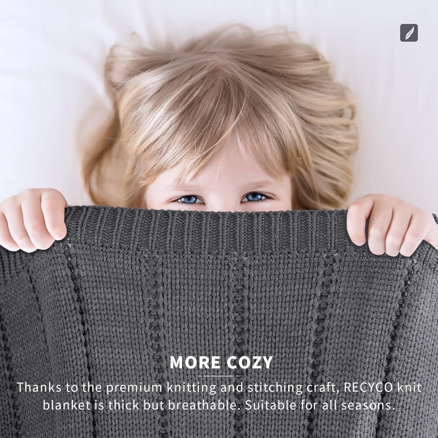 Luxurious Soft Chunky Knit Blanket in Dark Grey - Perfect for Relaxing Moments