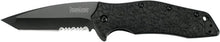Load image into Gallery viewer, Kuro Tanto Folding Knife 3.125" - Black Serrated EDC Knife with Comfortable Grip