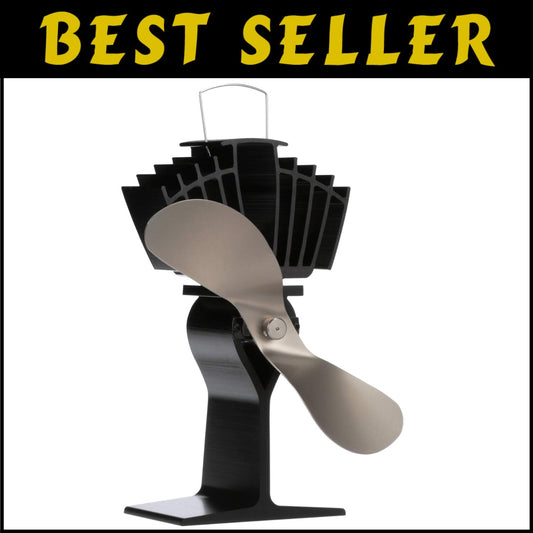 Heat Powered Classic Style Wood Stove Fan, 175 CFM, 9" Blade, Nickel Finish