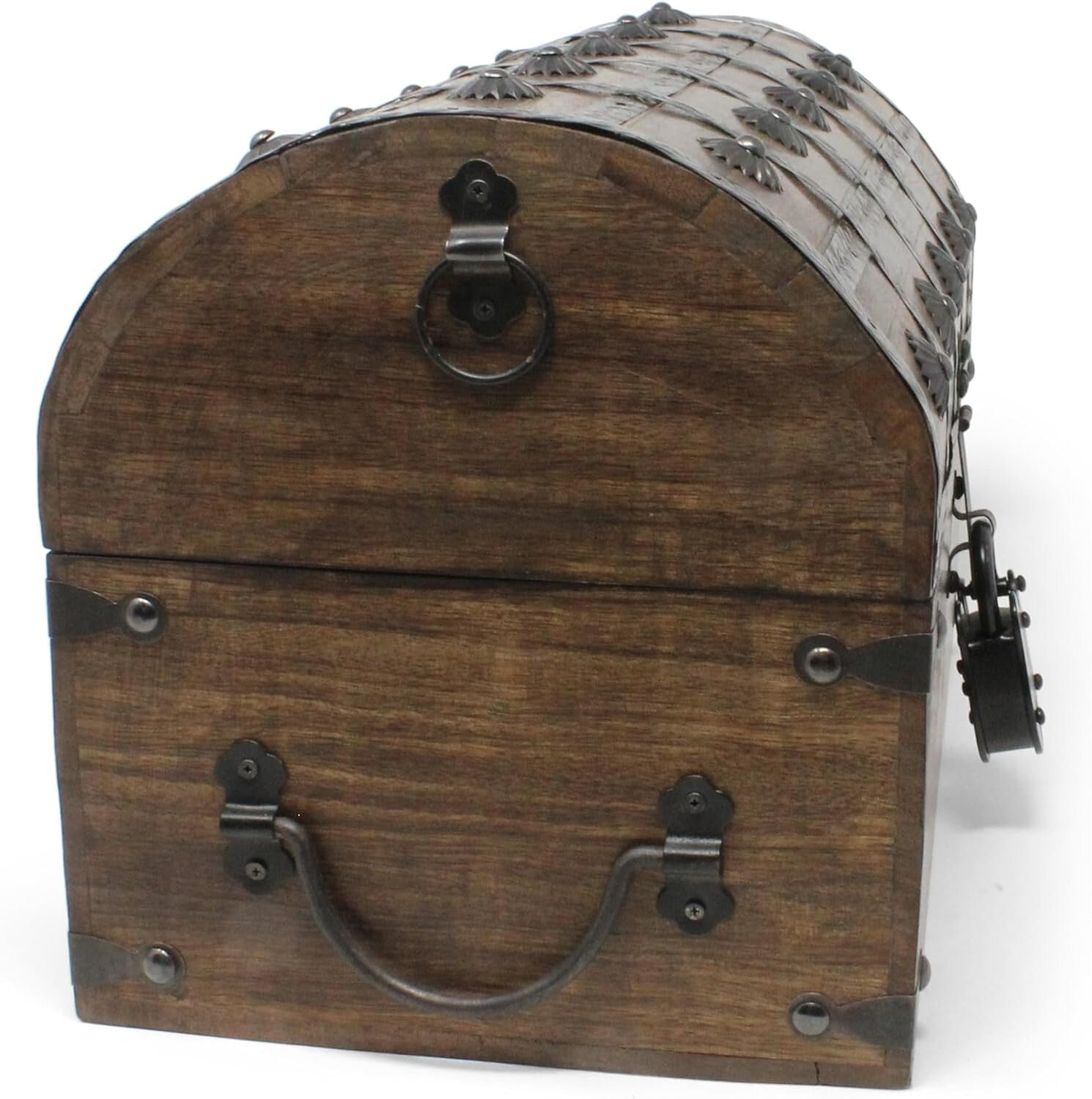 Classic Pirate Treasure Chest - Strong Mango Wood Box with Lock & Skeleton Key