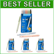 Load image into Gallery viewer, Retractable Gel Pens Set - 8 Fine Point Black Ink Pens for Drawing &amp; Journaling