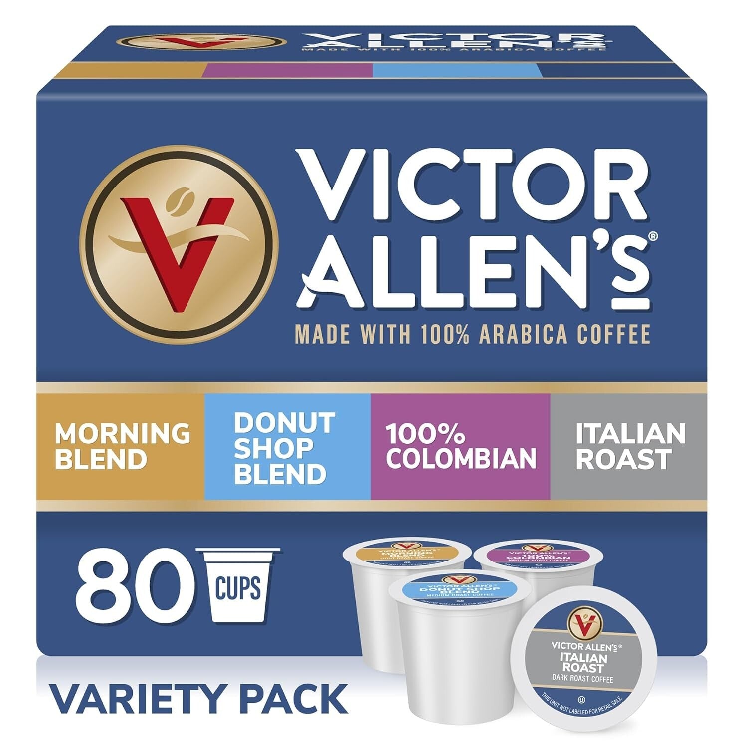 80 Single Serve Coffee Pods - 100% Arabica Variety with Light to Dark Roasts!