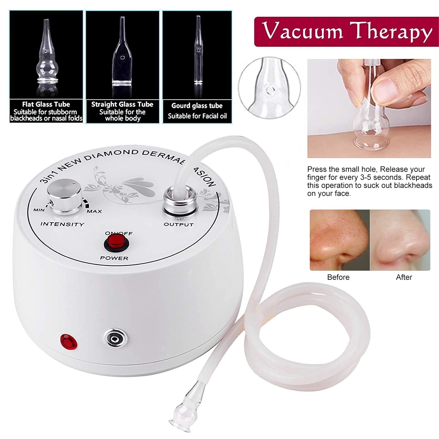 Professional Diamond Microdermabrasion Machine - Enhance Skin with 3 Functions