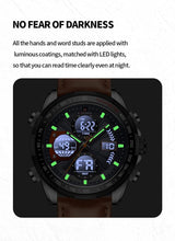 Load image into Gallery viewer, Luxury Men's Military Watch - Stylish, Water-Resistant &amp; Dual Display Function