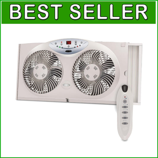 Bionaire Thin Window Fan with Programmable Thermostat & Remote Control