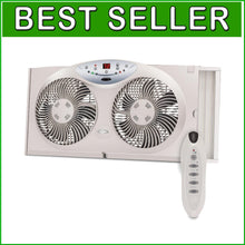 Load image into Gallery viewer, Bionaire Thin Window Fan with Programmable Thermostat &amp; Remote Control