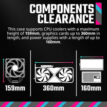 Load image into Gallery viewer, Versatile Micro-ATX Case with Edge-to-Edge Glass &amp; Efficient Cable Management