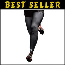 Load image into Gallery viewer, Anti-Slip Compression Leg Sleeves with Sun Protection &amp; Muscle Support - Black