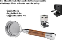 Load image into Gallery viewer, 58mm Stainless Steel Portafilter with Wooden Handle for Gaggia Espresso Machines