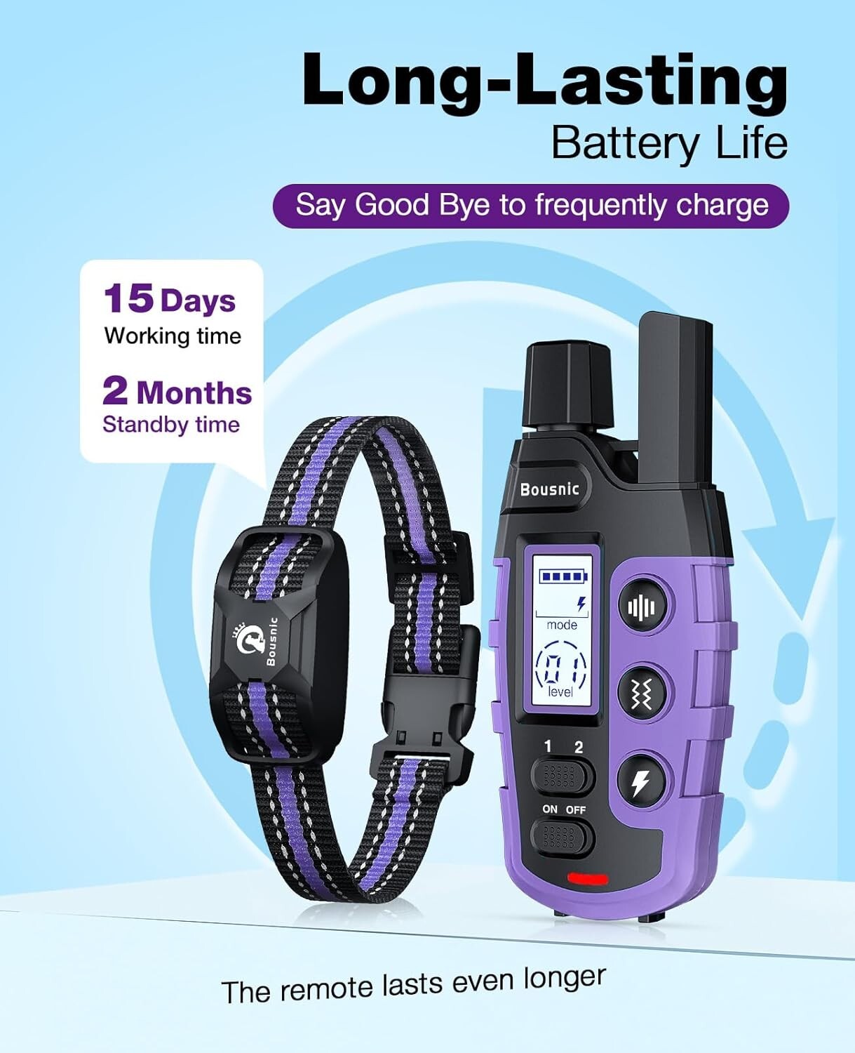 3300Ft Dog Shock Collar - Rechargeable Waterproof Training Collar for All Breeds
