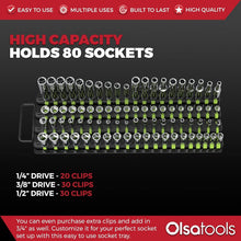 Load image into Gallery viewer, Space-Saving Socket Organizer Tray - 80 Socket Capacity with Spring-Loaded Clips