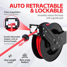 Load image into Gallery viewer, Universal Fit 50ft Retractable Air Hose Reel - 250 PSI with Easy Ratchet Release