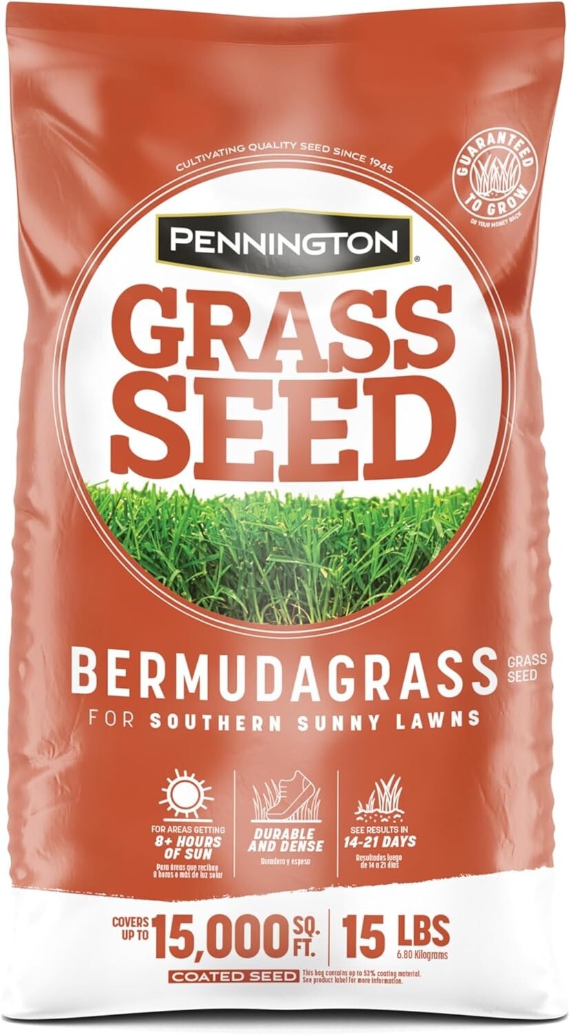 15 lb Premium Bermudagrass Grass Seed - Thrives in Full Sun & Low Mowing Needs